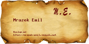 Mrazek Emil névjegykártya